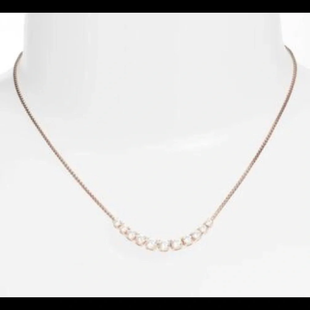 Nadri Rose Gold Pave Necklace Tennis Choker - Picture 5 of 12